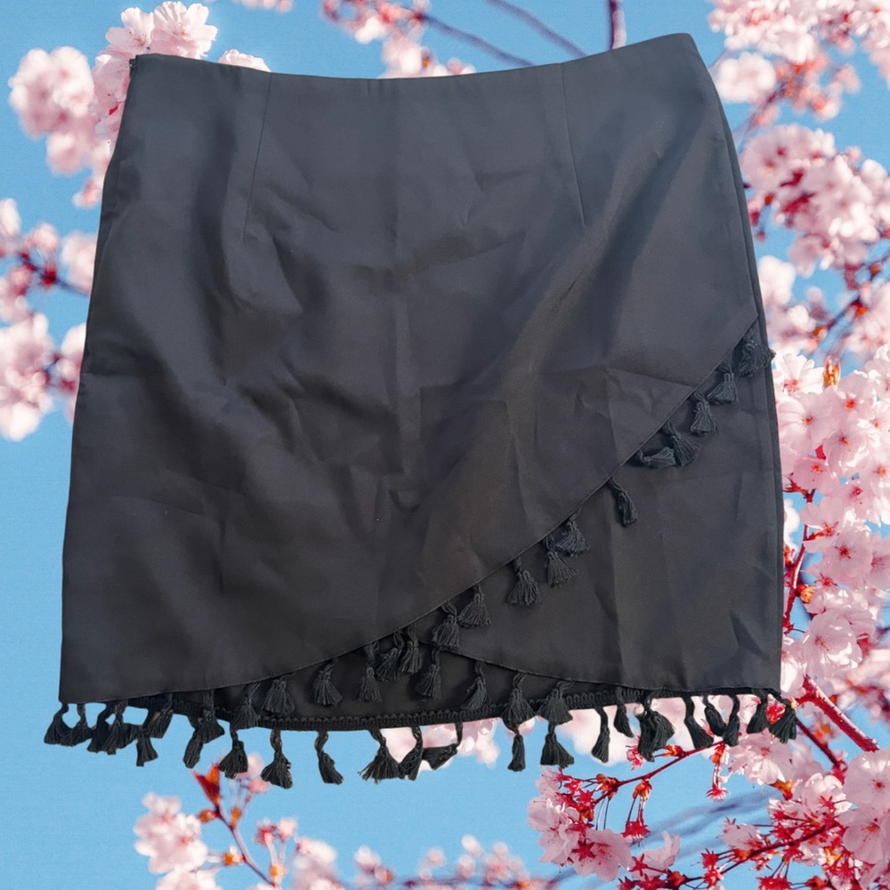 Elegant Black Tassel Skirt